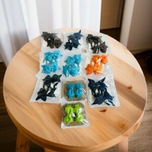 10x Pairs Head Bow Clip Medium Multicolored Ribbon Hair Bows Hair Accessories